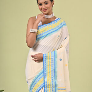 Matsyakanya II handwoven pure cotton saree with traditional fish motifs