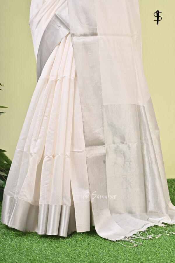 Minima II - Pure Cotton Saree with Silk Border in Twill Weave 5 LPS 9710 scaled