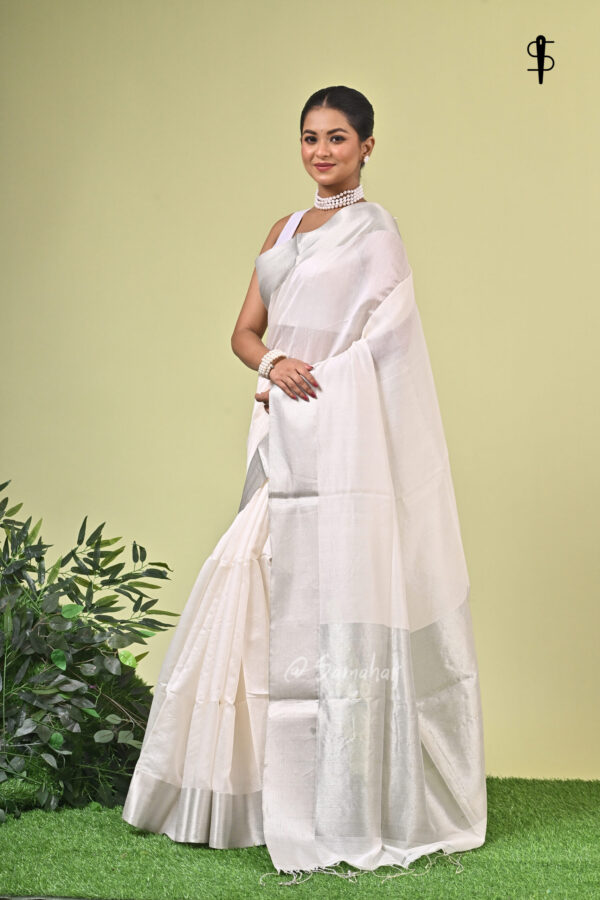 Minima II - Pure Cotton Saree with Silk Border in Twill Weave 4 LPS 9711 scaled