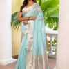 Akashleena (আকাশলীনা) - Pure Cotton Saree with Silk Border in Twill Weave 8 SAV06989 scaled