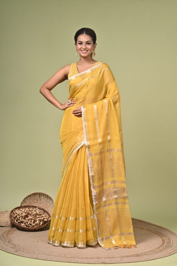 Hiranmayi (হিরণ্ময়ী) - Pure Tissue Silk Saree with Metallic Zari 3 LPS 4398 scaled