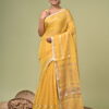 Hiranmayi (হিরণ্ময়ী) - Pure Tissue Silk Saree with Metallic Zari 6 Hiranmayi golden yellow pure tissue silk saree with metallic zari