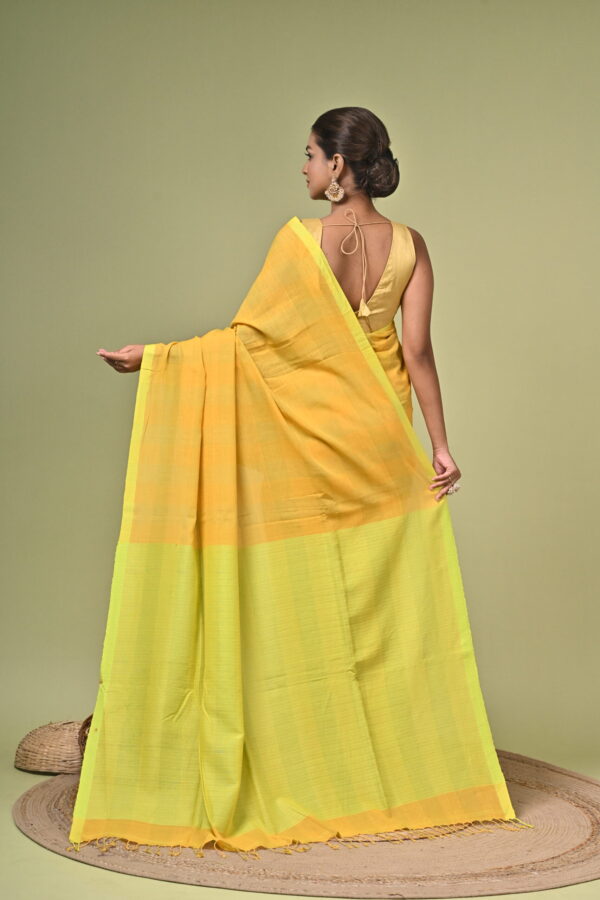 Kanaklata (কনকলতা) - Pure Cotton Checked Saree 4 LPS 4408 scaled