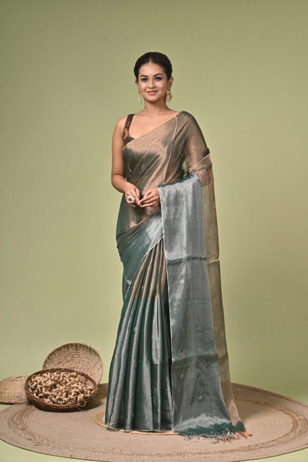 Sanjhbati (সাঁঝবাতি) - Pure Tissue Silk Saree with Metallic Zari 2 LPS 4420 scaled