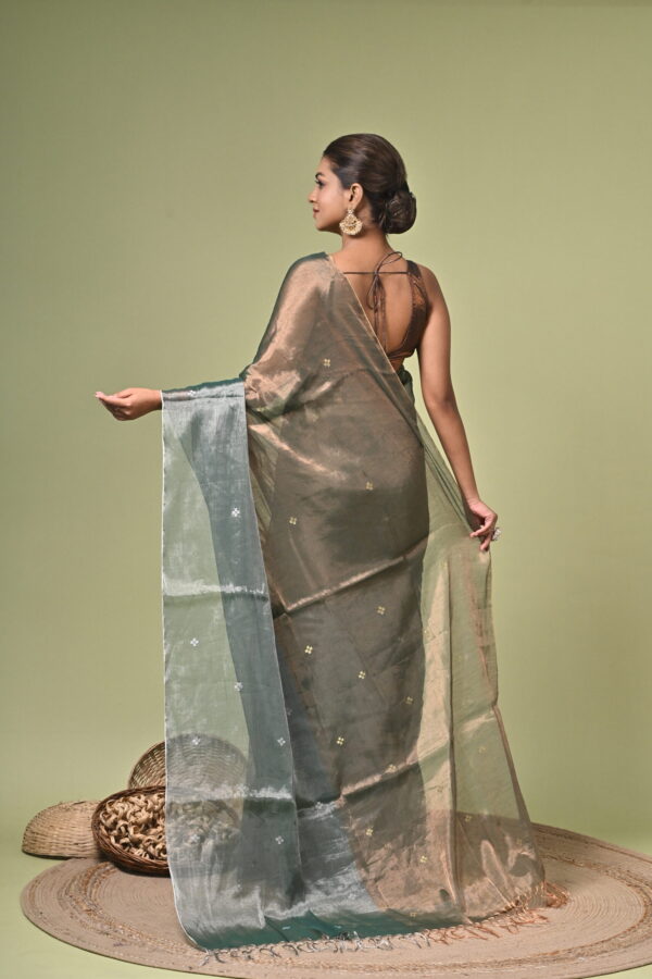 Sanjhbati (সাঁঝবাতি) - Pure Tissue Silk Saree with Metallic Zari 4 LPS 4424 scaled