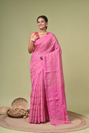 Gulnaar rani pink cotton zari Kota saree
