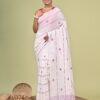 Jyotsna (জ্যোৎস্না) - White Pure Cotton Handloom Saree 7 LPS 4459