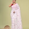 Jyotsna (জ্যোৎস্না) - White Pure Cotton Handloom Saree 8 LPS 4460