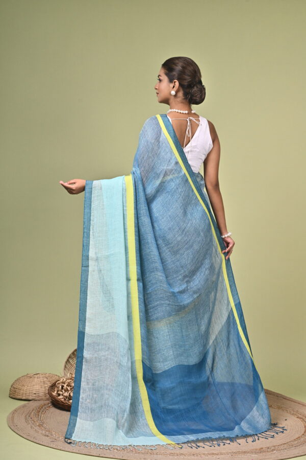 Urmi (উর্মি) - Pure Linen Saree in Mock-Leno Weave 5 LPS 4473 scaled