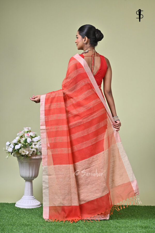 Palashi (পলাশি) - Pure Cotton Saree with Jute Sections 5 LPS 9377 scaled