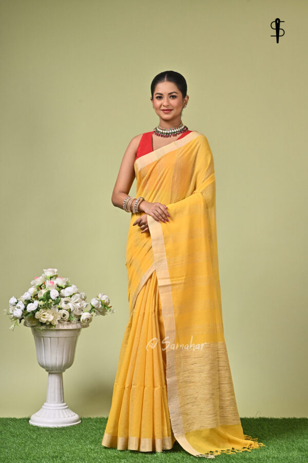 Sonajhuri (সোনাঝুরি) - Pure Cotton Saree with Jute Sections 3 LPS 9390 scaled