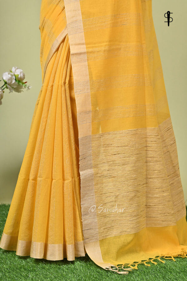 Sonajhuri (সোনাঝুরি) - Pure Cotton Saree with Jute Sections 4 LPS 9393 scaled
