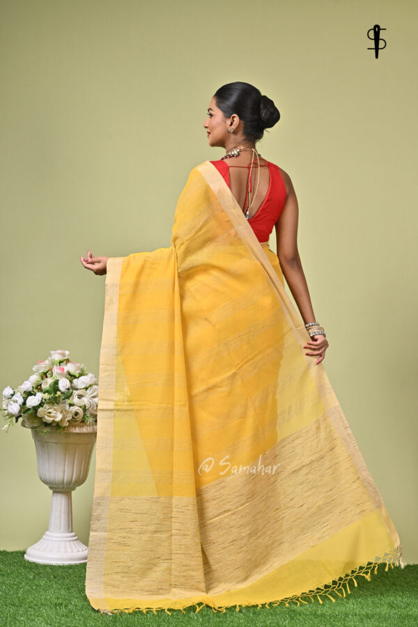 Sonajhuri (সোনাঝুরি) - Pure Cotton Saree with Jute Sections 5 LPS 9396 scaled