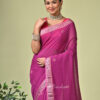 Ragini (রাগিণী) - Pure Cotton Handloom Saree 6 Ragini pure cotton handloom magenta saree with woven motifs