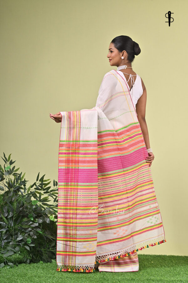 Shubhra (শুভ্রা) - Handwoven Manipuri Cotton Saree 5 LPS 9656 scaled